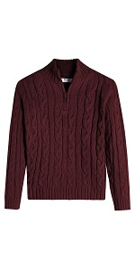 Boy&#39;s Half Zip Cable Knitted Sweater