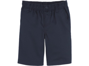 Navy blue co ed pull on shorts on white background