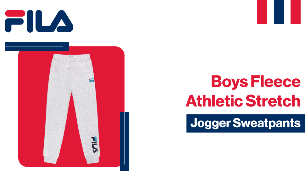 Fila Boys Fleece Athletic Stretch Jogger Sweatpants 