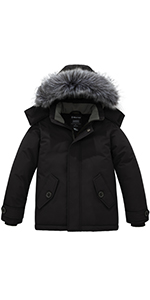 wantdo kid boy winter puffy parka coat with hood