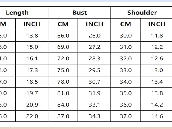 size chart