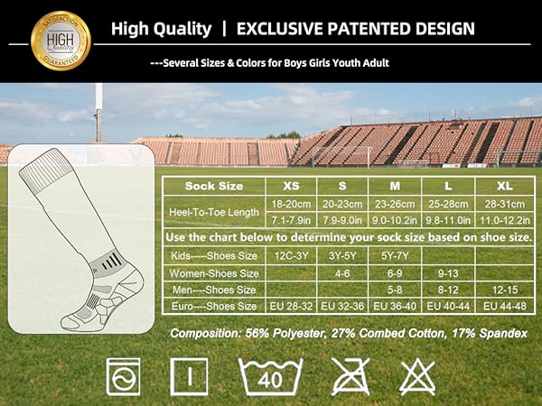 APTESOL Sport Socks Size Chart