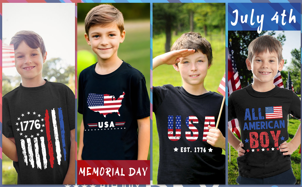 boys american flag t-shirts