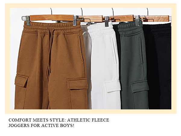 Boys Fleece Sweatpants Athletic Joggers