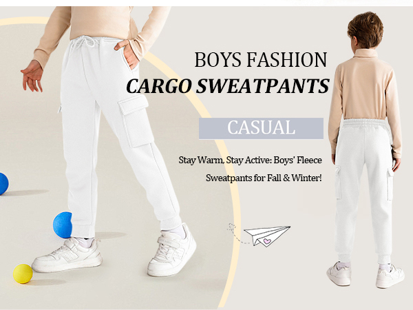 Boys Fleece Sweatpants Athletic Joggers