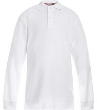 white long sleeve polo on white background