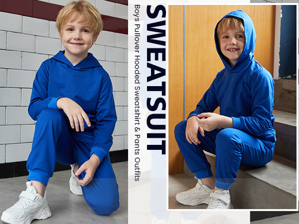 Boys 2 Piece Sweatsuit Hoodies Sweatshirt and Pants Set