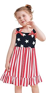 Girls American Flag Dress 4th of July