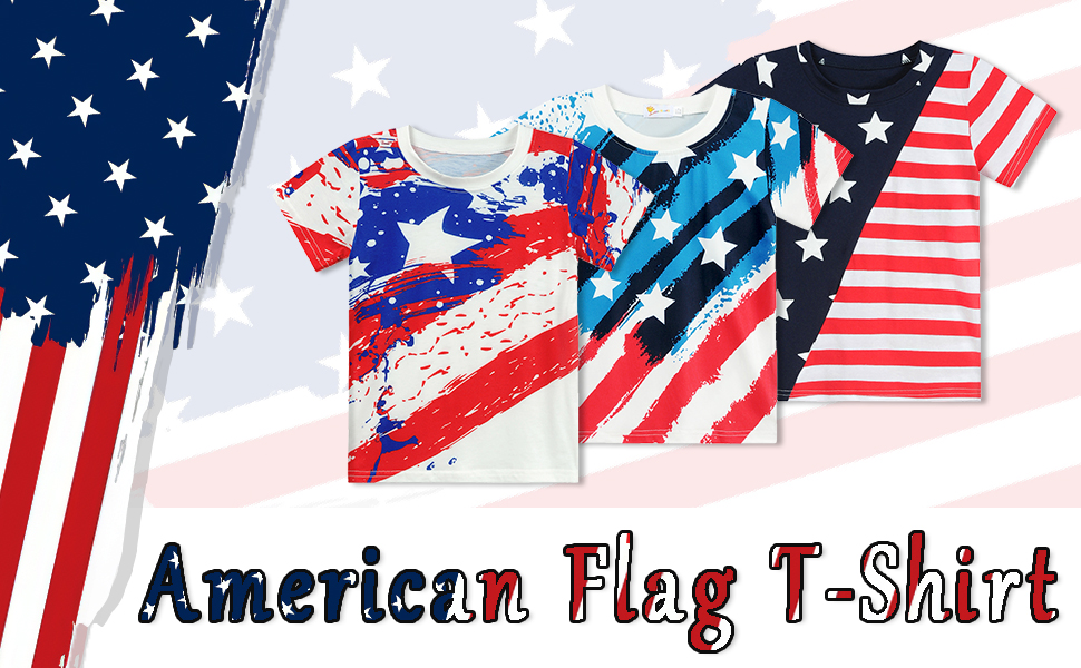 American Patriotic T-shirt Stars & Stripes Shirt Short Sleeve