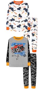 Boys Monster Truck PJs, Kids PJs, Toddler Truck PJs, Child PJs, Monster Truck PJs, Boys Clothes