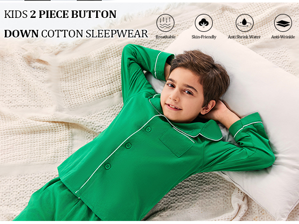 Boys Button Down Pajama Sets