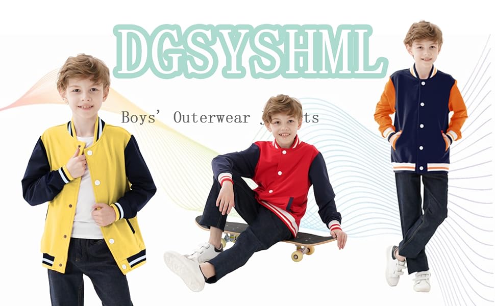 Kids Baseball Jackets Boys Girls Spring Autumn Varsity Jacket