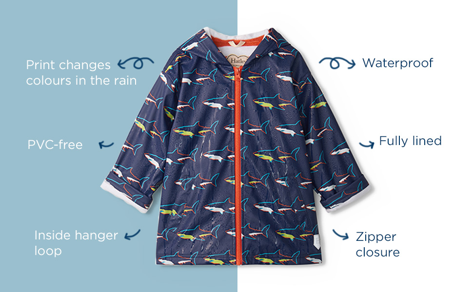 Hatley Colour Changing Rain coats Features