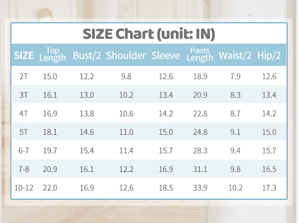 Size chart 