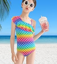 Girls One Piece Swimsuit Bathing Suits for Toddler Girl Mermaid Swimwear Summer Swim Suit 3-10 Years