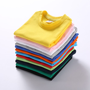 Crewneck Cotton Solid T-Shirts Boys Girls Short Sleeve Toddler Comfort Soft Tees Undershirt Tops