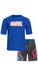 Marvel Avengers Boys'' Rash Guard Set