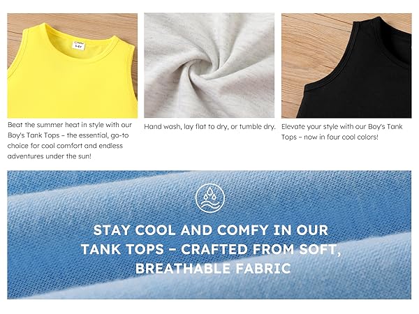 Boys and Girls Solid Tank Tops