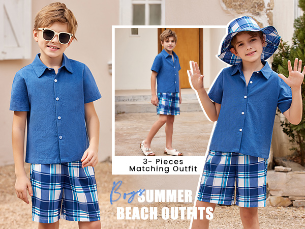 Boys Cotton Linen Short Sets