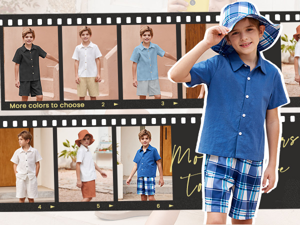 Boys Beach Outfits with Bucket Hat 