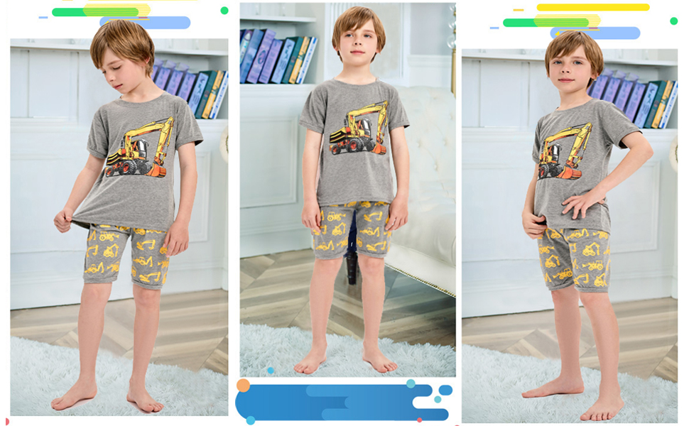 boys excavator pjs