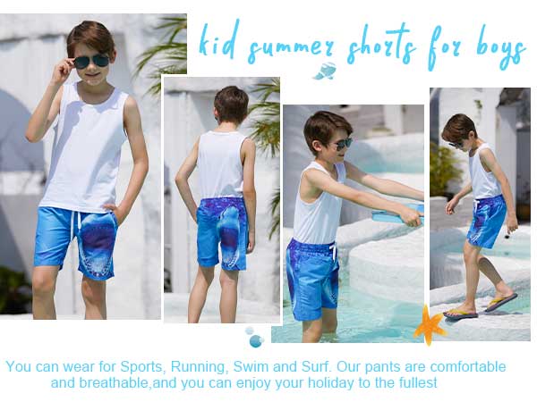 Casual Quick-Drying Beach Pant Sports Running Swim Surf Board Shorts 3-12 Years 