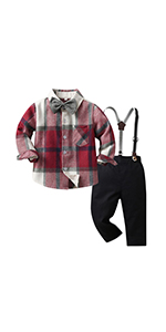 Boy Gentleman Plaid Outfits 