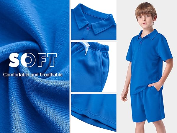 boys athletic polo shirts set