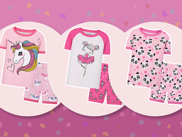 girls Short Sleeve Pajamas