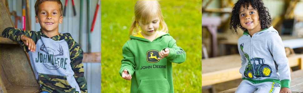 John Deere Kids fleece hoodies pullovers zips