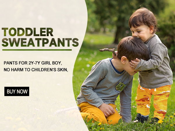 Toddler sweatpants, no harm to children skin, bottoms go well with hoodie, t-shirts etc.