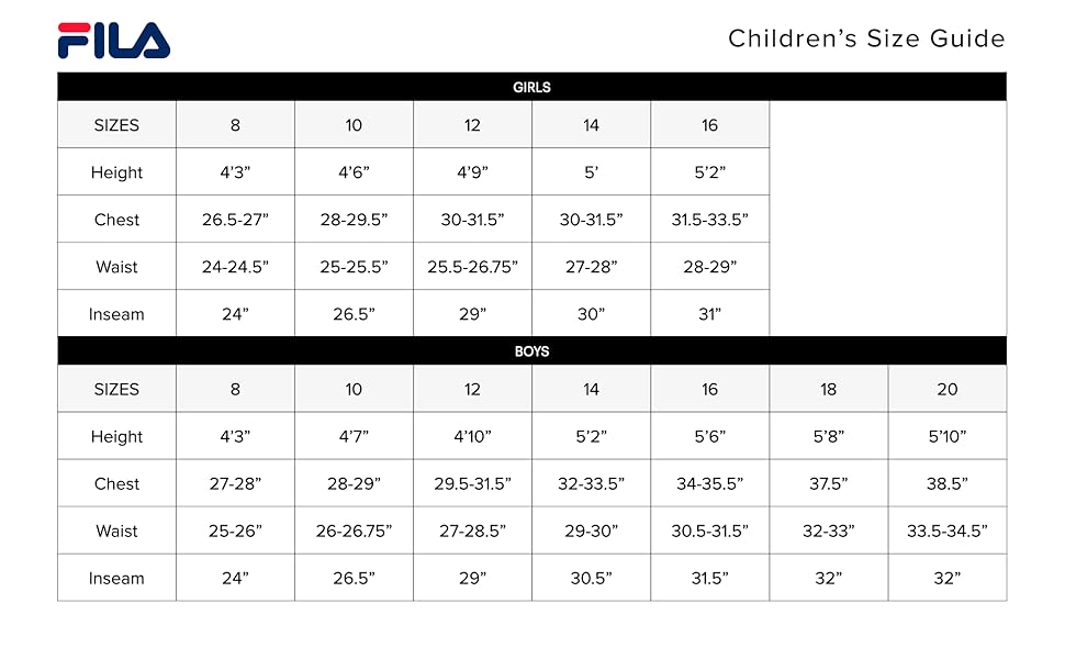 Chilldren''s Size Guide