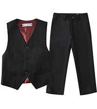 black Boys dress vest pants set 