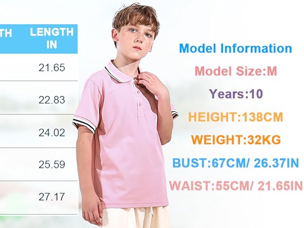 boy polo size chart