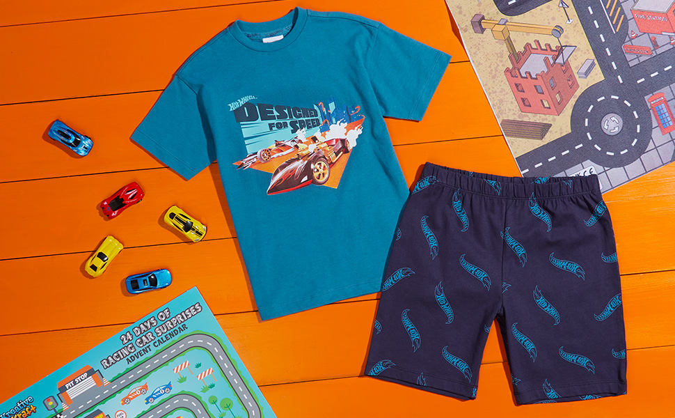 Hot Wheels Boys Short Pyjamas Set