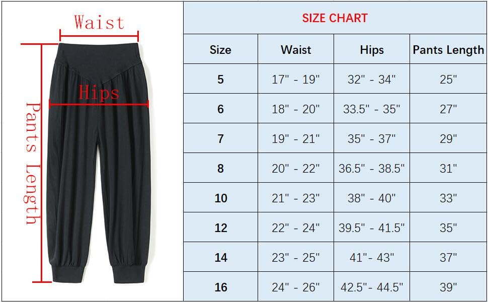 Boy''s Baggy Casual Harem Pants Girls Dance Trousers Size Chart