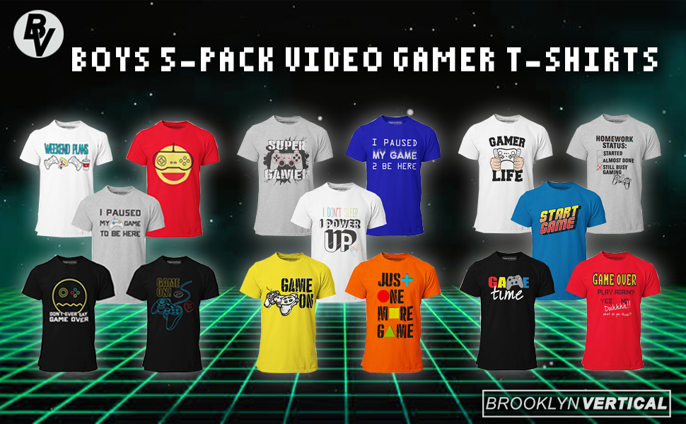 5pack  video gamer tshirts