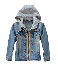 Boys Girls Hooded Denim Jacket