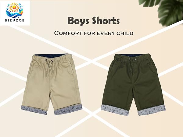 Bienzoe Boy Elastic Waisted Shorts