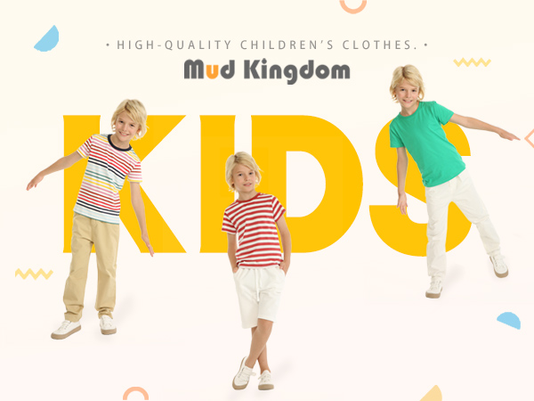 Mud Kingdom Summer Casual Striped/Solid T-Shirt for Little Boys Girls