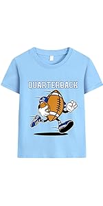 boys football t shirt kids rugby toddler quarterback top casual summer sport game clothes blue