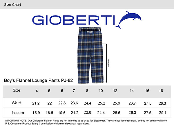 PJ-82 - Size Chart - Mobile