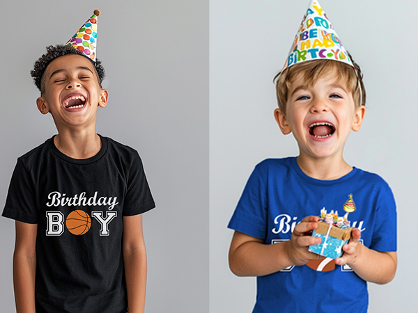 Birthday Boy Shirts Baseball/Basketball/Football Birthday Tshirts 2nd 3rd 4th 5th 6th 7th 8th 9th