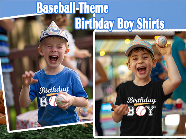 Baseball Birthday Boy Shirts Gift T-Shirt Funny Birthday Tees 