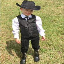 cowboy, formal, summer, wedding, black, vest, set, boys, formal, casual