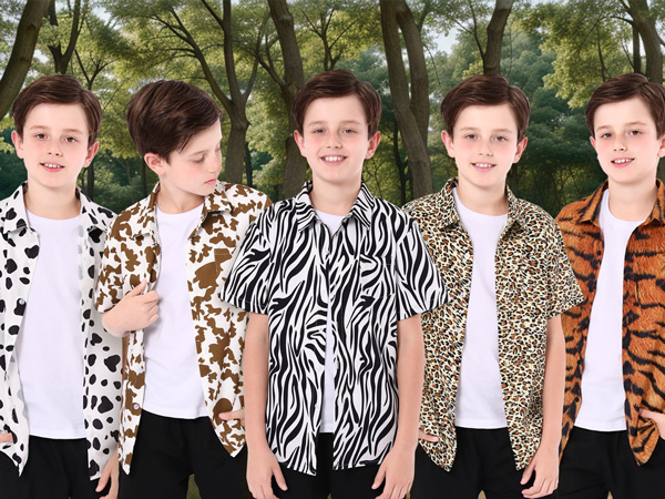 boys Animal Print Button Down Shirt