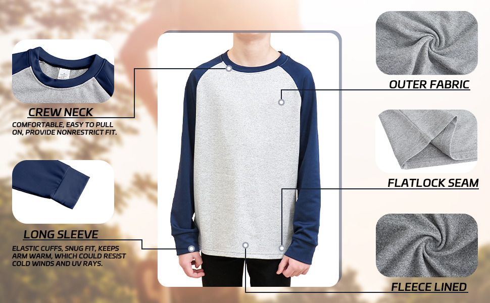 Boy''s Long Sleeve Athletic Shirts Details