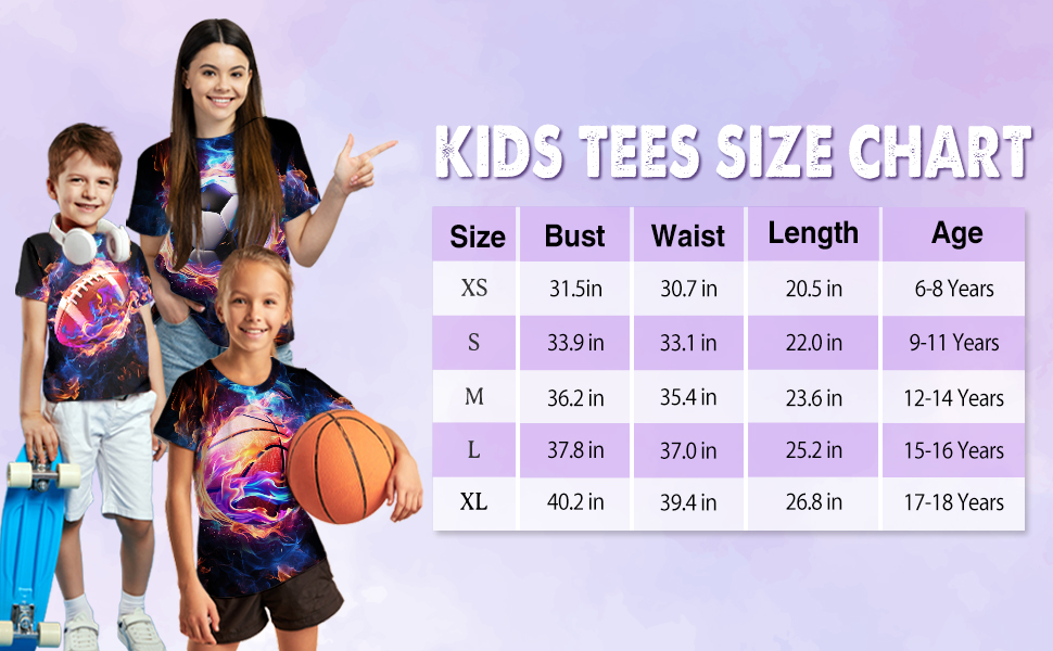 t shirt size chart