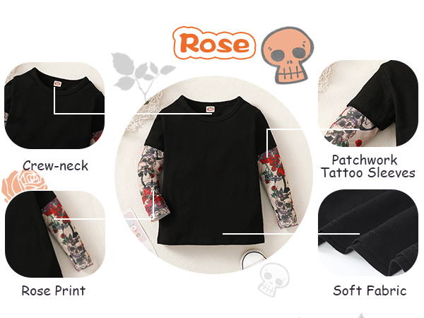 Baby Boys Girls Tattoo Sleeve T Shirts Toddler Girl Boy Tattoo Tee Kids Tattoo Sleeve Blouse Tops 