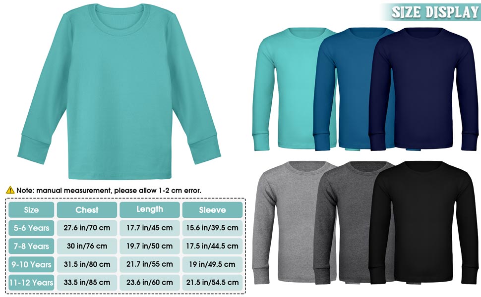 Girls Boys Athletic Performance Long Sleeve Shirt